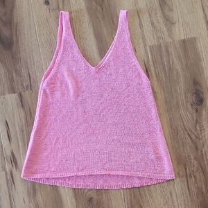 Blu Pepper Pink V-Neck Knit Tank